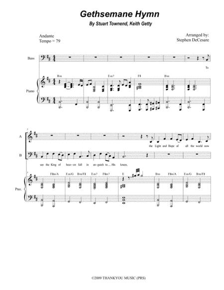 Gethsemane Hymn Vocal Quartet Satb Sheet Music