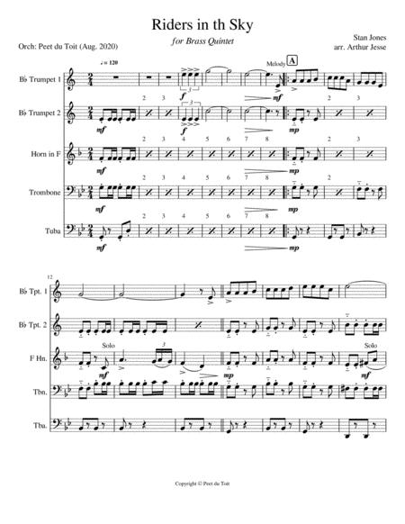 Ghost Riders In The Sky A Cowboy Legend Stan Jones Arr Arthur Jesse Brass Quintet Sheet Music