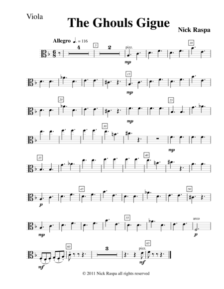 Ghouls Gigue From Three Dances For Halloween Viola Part Sheet Music