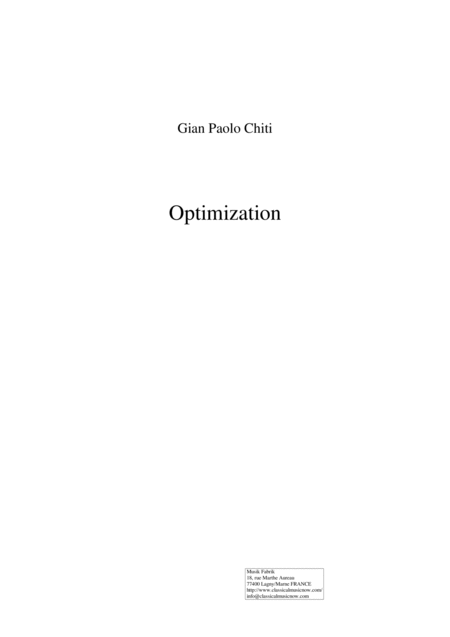 Gian Paolo Chiti Optimisation For Intermediate Concert Band Score And Complete Parts Sheet Music