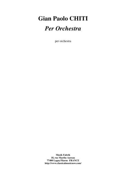 Free Sheet Music Gian Paolo Chiti Per Orchestra For Orchestra Score Only