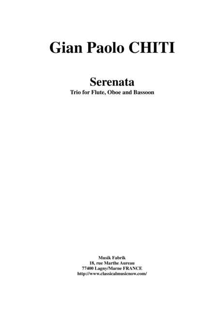 Gian Paolo Chiti Serenata For Flute Oboe And Bassoon Sheet Music