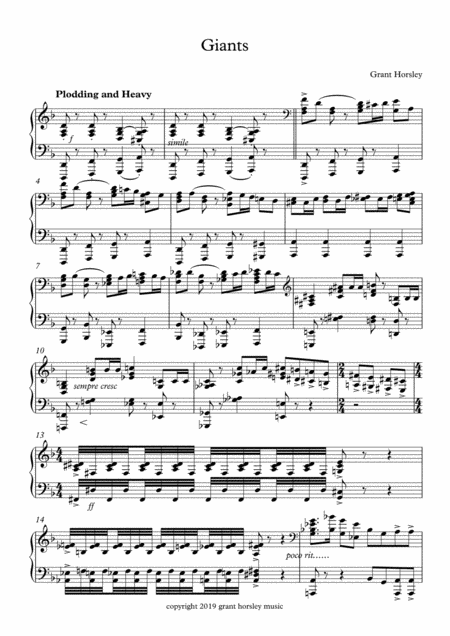 Giants Piano Music For Characters And Animals Sheet Music