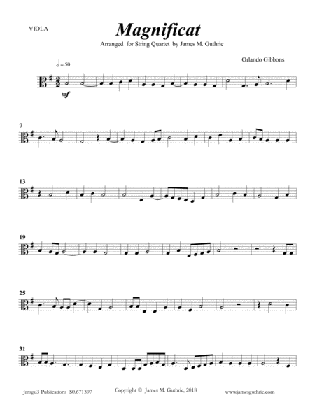 Gibbons Magnificat For String Quartet Sheet Music