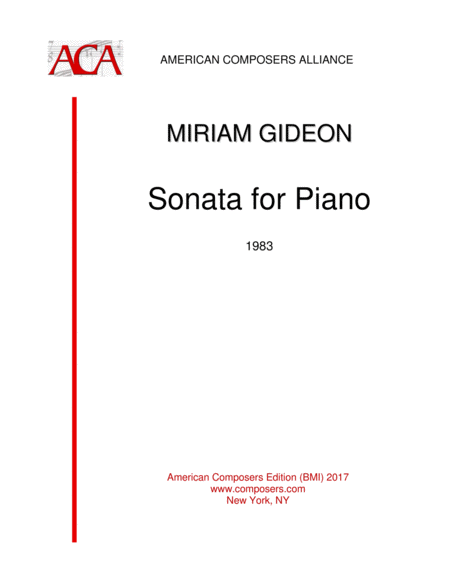 Gideon Sonata For Piano Sheet Music