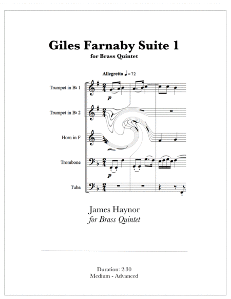 Giles Farnaby Suite 1 For Brass Quintet Sheet Music