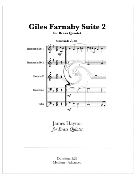 Giles Farnaby Suite 2 For Brass Quintet Sheet Music