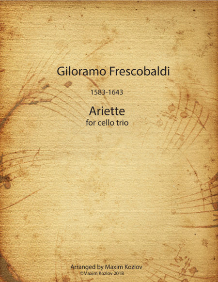 Free Sheet Music Giloramo Frescobaldi Ariette For Cello Trio