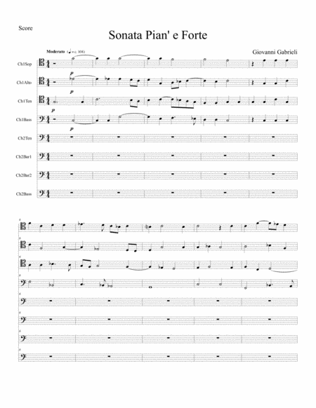 Free Sheet Music Giovanni Gabrieli Sonata Pian E Forte For Trombones