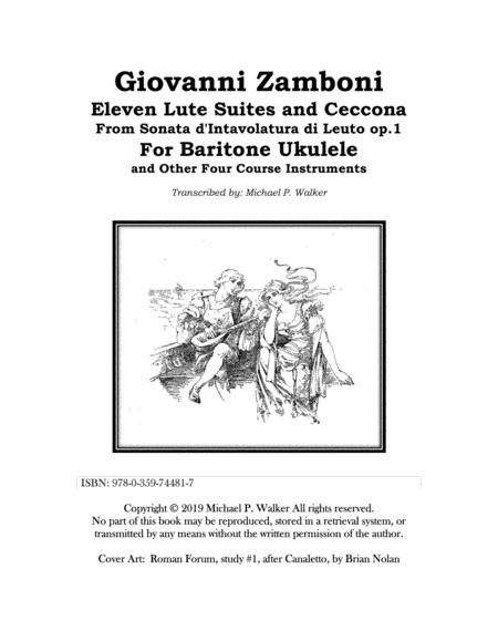 Free Sheet Music Giovanni Zamboni 11 Suites For Lute And Ceccona Transcribed For Baritone Ukulelel