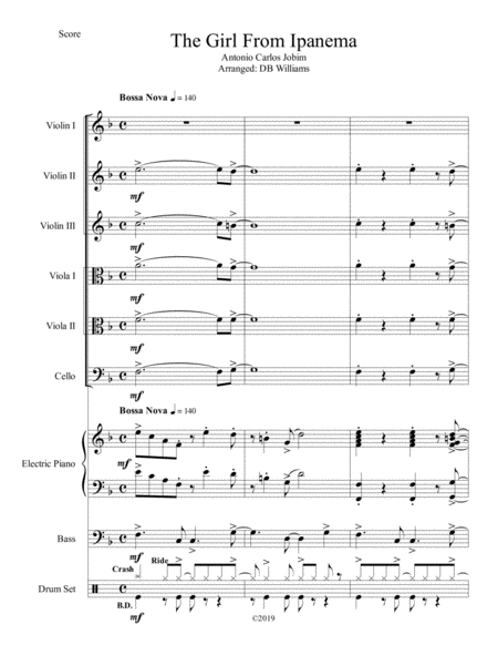 Free Sheet Music Girl From Ipanema String Sextet Orchestra