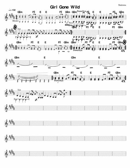 Free Sheet Music Girl Gone Wild Madonna