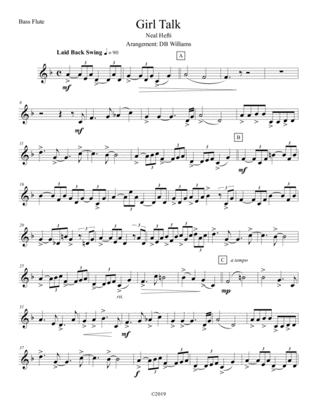 Girl Talk Bass Flute Sheet Music