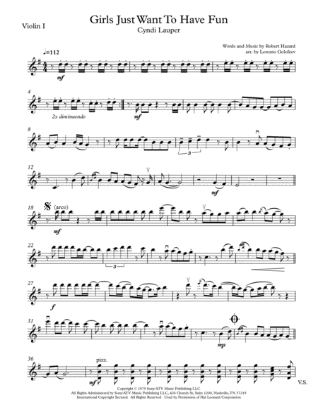 Girls Just Want To Have Fun Sheet Music