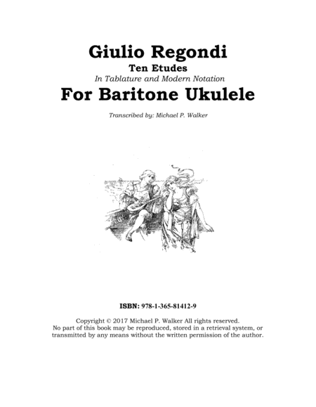 Giulio Regondi Ten Etudes For Baritone Ukulele In Tablature And Modern Notation Sheet Music