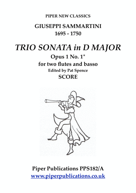 Giuseppe Sammartini Trio Sonata In D Opus 1 No 1for 2 Flutes Basso Sheet Music