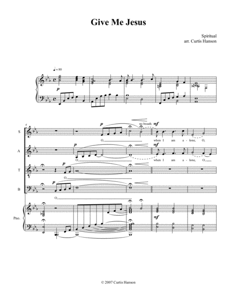 Give Me Jesus Satb Sheet Music