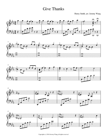 Give Thanks For Piano Sheet Music