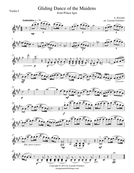 Gliding Dance Of The Maidens From Prince Igor Sheet Music