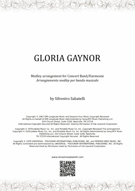 Gloria Gaynor Medley Sheet Music