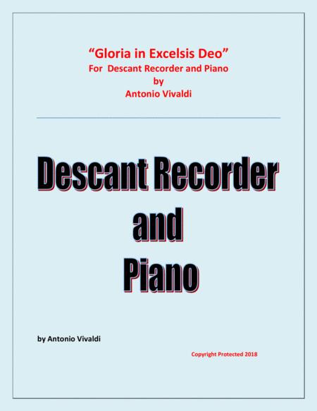 Free Sheet Music Gloria In Excelsis Deo Descant Recorder And Piano Advanced Intermediate Chamber Music