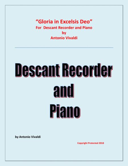 Gloria In Excelsis Deo Descant Recorder And Piano Advanced Intermediate Chamber Music Sheet Music