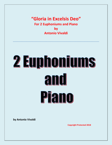 Gloria In Excelsis Deo For 2 Euphoniums And Piano Sheet Music