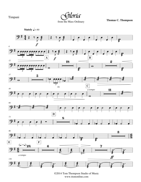 Gloria Timpani Sheet Music