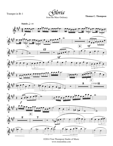 Gloria Trumpet 1 Sheet Music