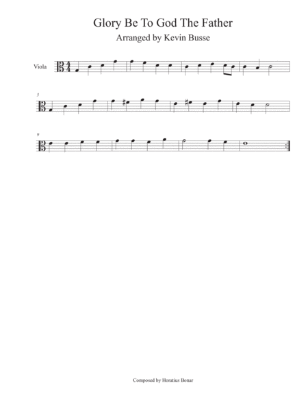 Glory Be To God The Father Easy Key Of C Viola Sheet Music