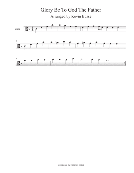 Free Sheet Music Glory Be To God The Father Viola