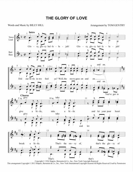 Glory Of Love The Ssaa Sheet Music