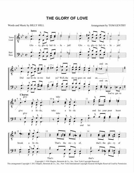 Glory Of Love The Ttbb Sheet Music