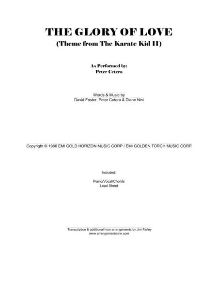 Free Sheet Music Glory Of Love Theme From The Karate Kid Ii