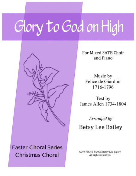 Glory To God On High For Mixed Ssatb Chorus And Piano Sheet Music