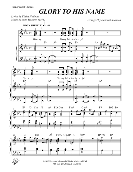 Glory To His Name Sheet Music