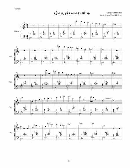 Free Sheet Music Gnossienne 4 For Piano
