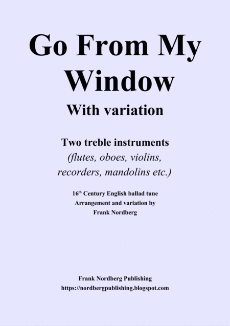 Go From My Window With Variation Two Treble Instruments Sheet Music