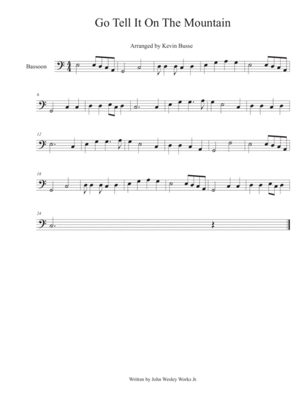 Go Tell It On The Mountain Bassoon Sheet Music