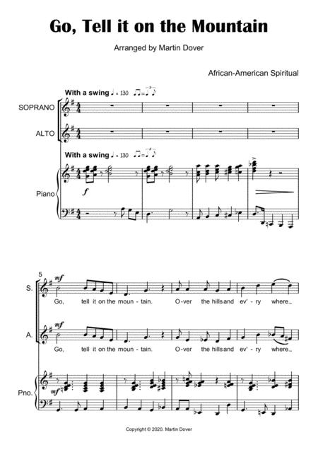 Free Sheet Music Go Tell It On The Mountain Two Part Choir Sa