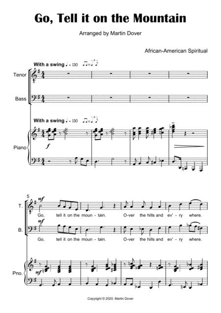 Go Tell It On The Mountain Two Part Choir Tb Sheet Music