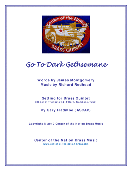 Free Sheet Music Go To Dark Gethsemane