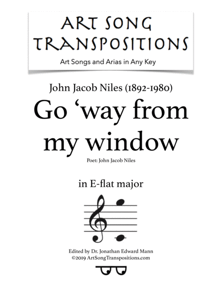 Go Way From My Window Transposed To E Flat Major Sheet Music