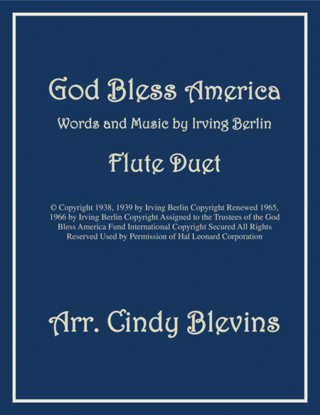 Free Sheet Music God Bless America For Flute Duet
