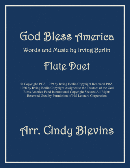 God Bless America For Flute Duet Sheet Music