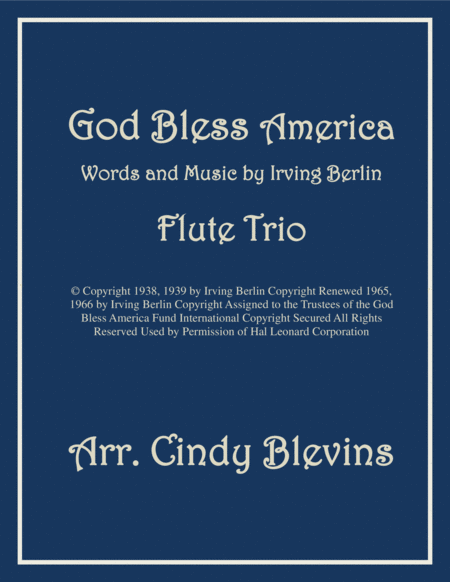 God Bless America For Flute Trio Sheet Music