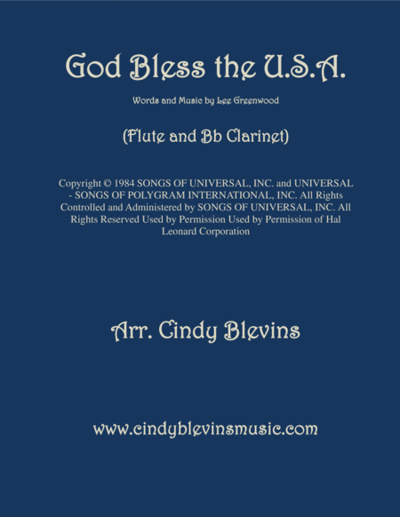 Free Sheet Music God Bless The Us A Arranged For Flute And Bb Clarinet