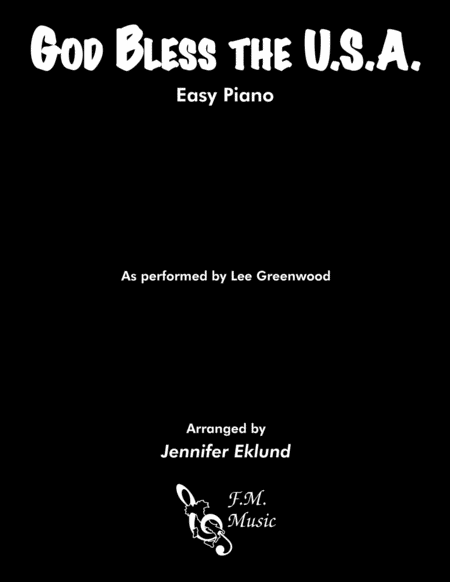 Free Sheet Music God Bless The Us A Easy Piano