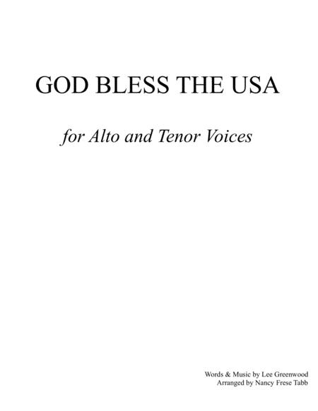 God Bless The Usa Alto Tenor Duet Sheet Music