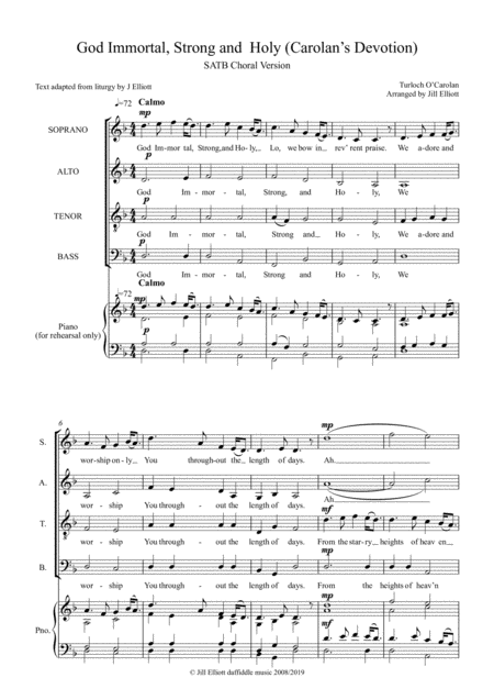 God Immortal Strong And Holy Sheet Music